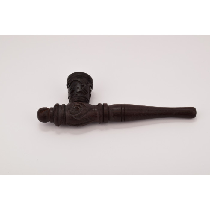 Трубка для курения деревянная с каменной вставкою 16 см оптом - 10021439