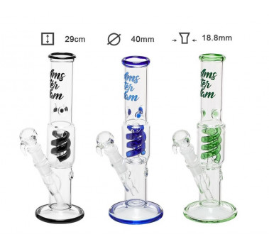 Бонг скляний Amsterdam GREEN ICE - H:30cm- Ø: 40mm-SG:18.8mm оптом - 88009