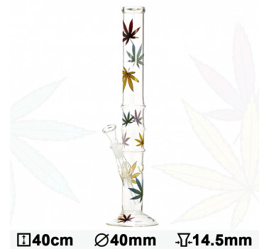 Бонг стеклянный Multi Leaf  H:40cm ?:40mm оптом - 88054
