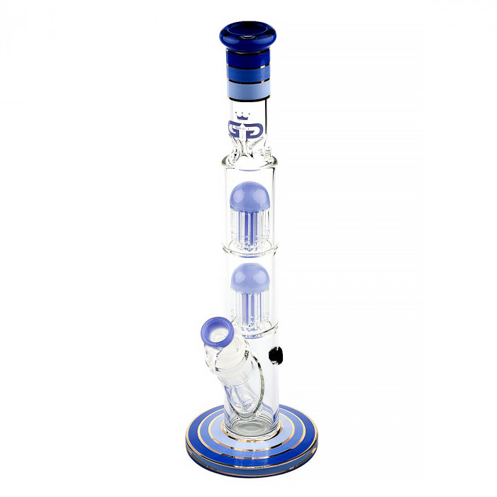 Бонг стеклянный Grace Glass Big Cane Blue H:41- Ø:29.5mm - SG:18.8mm - TH:5mm оптом - 88353