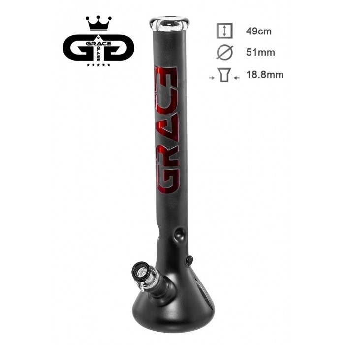 Бонг стеклянный Grace Glass Satinated series The Red Beaker H:49 Ø:51mm SG:18.8mm  оптом - 88236