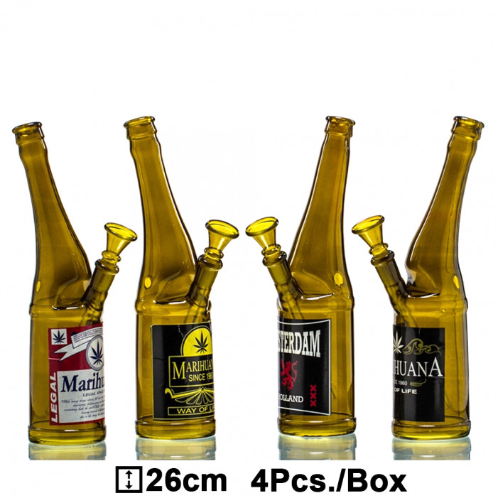 Бонг стеклянный Beer Bottle - H:26cm оптом - 88023