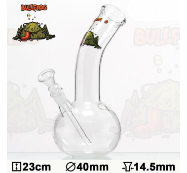 Бонг стеклянный Bullfrog - H:23cm- ?:45mm оптом - 88074