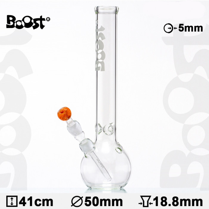 Бонг скляний Boost | Bouncer Glass Bong -H:41cm- Ø:50mm- Socket:18.8mm- WT:5mm (circa) оптом - 88063