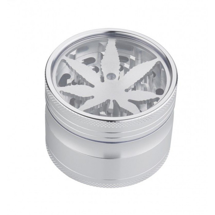 Гріндер алюмінієвий Champ CH HIGH ALU GRINDER LEAF DOLLAR 63MM  оптом - 89472