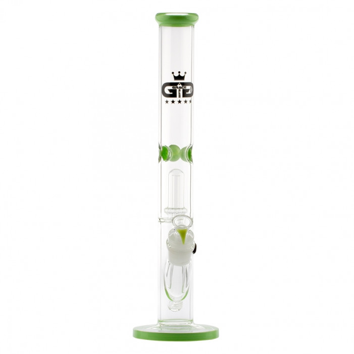 Бонг стеклянный Grace Glass Straight Black in Box H:46cm - 0:S0mm - S G:29. 2mm оптом - 88306