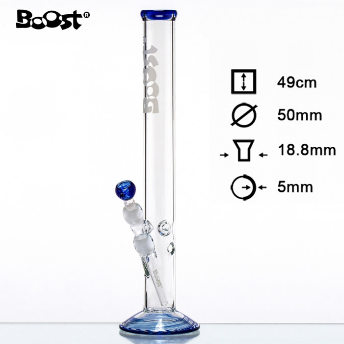Бонг стеклянный Boost Cane + Ice, 49см оптом - 88155