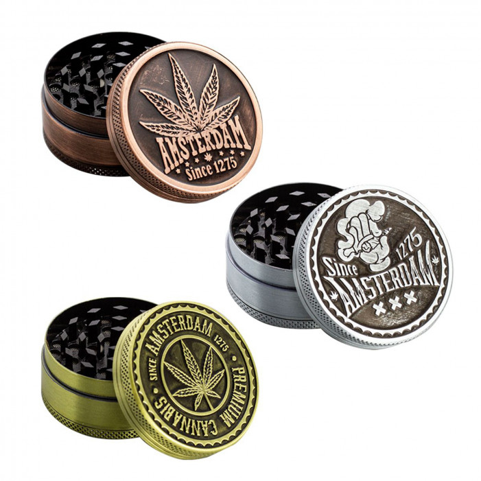 Гріндер металевий Amsterdam Green| 3-part Zinc Grinder 50 mm оптом - 89439
