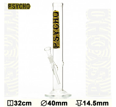 Бонг стеклянный Glass Psycho Bouncer - H:32 - Ø:40mm- Socket:14.5mm оптом - 88336