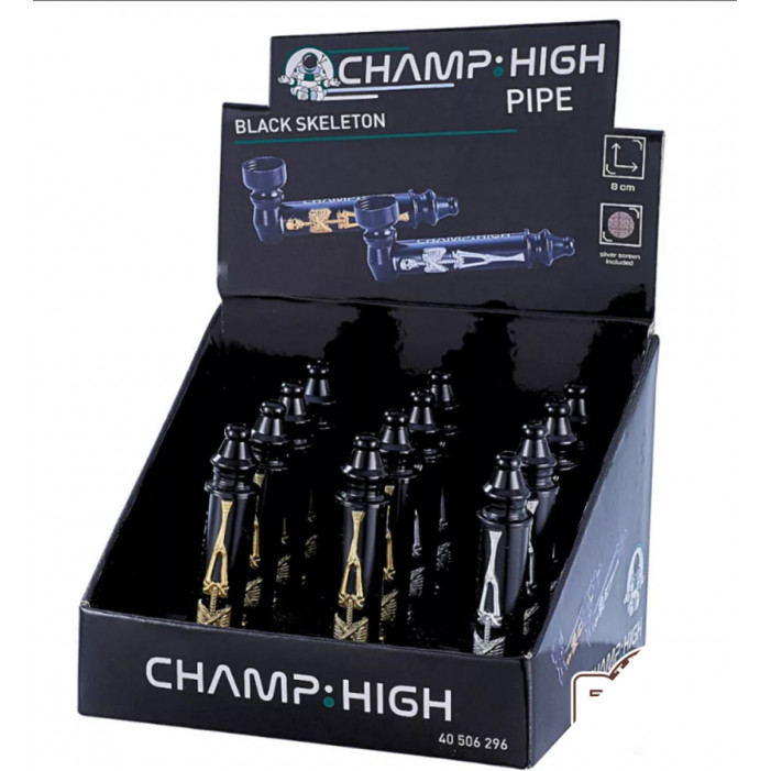 Трубка чорна CHAMP HIGH BLACK SKELETON PIPE DL12 оптом - 89483