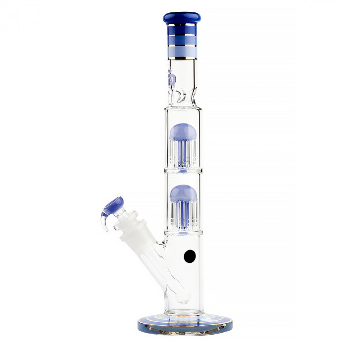 Бонг стеклянный Grace Glass Big Cane Blue H:41- Ø:29.5mm - SG:18.8mm - TH:5mm оптом - 88353