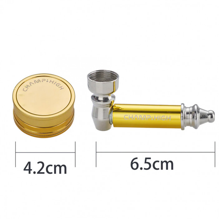 Трубка металева міні Champ CH.HIGH MINI METAL PIPE SHINY GRIND  оптом - 89478