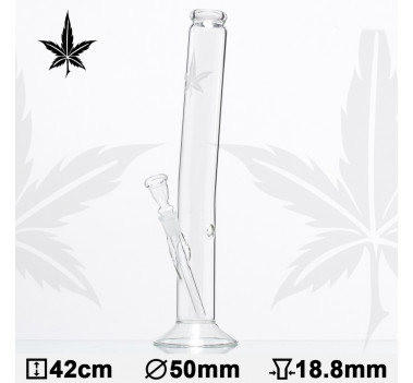 Бонг стеклянный Sand Leaf Hangover H:42cm - O:50mm PG:18,8mm оптом - 88247