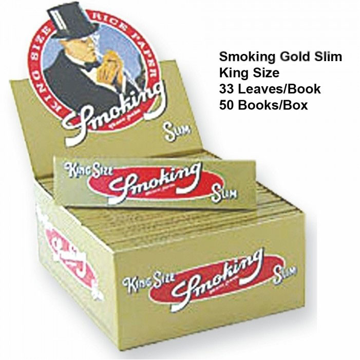 Бумага для самокруток GOLD Smoking Slim KingSize 33 оптом - 89241