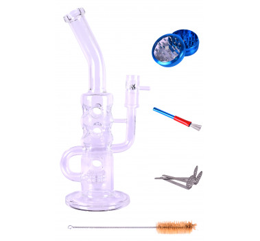 Бонг стеклянный Weedstar Lucky Lucke Glassbong Set 5 parts H:36cm- ?:35mm- Socket:18.8mm оптом - 88243