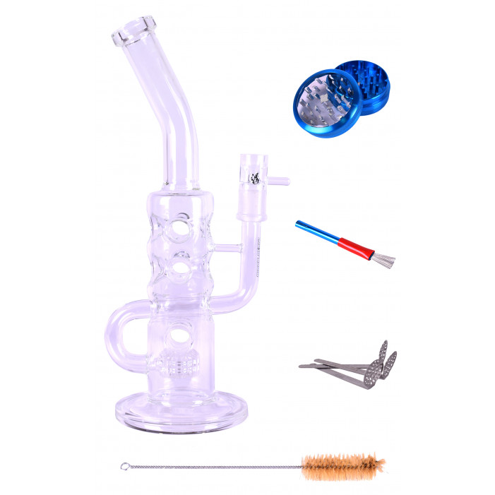 Бонг скляний Weedstar Lucky Lucke Glassbong Set 5 parts H:36cm-?:35mm- Socket:18.8mm оптом - 88243