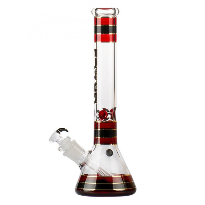 Бонг скляний Grace Glass | Striped Series Red H:32cm - D:50mm - SG:29mm оптом - 88354