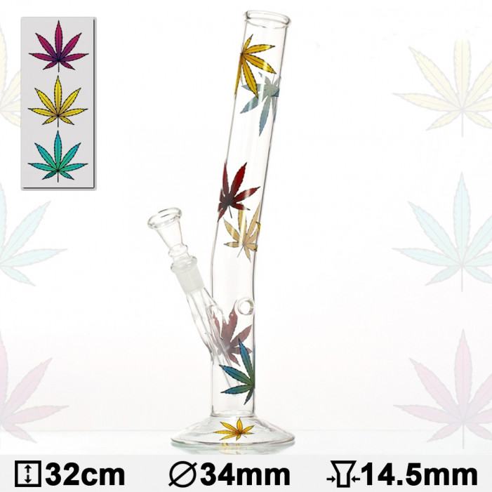 Бонг стеклянный HANGOVER Multi Leaf H:32cm-?:34mm-SG: 14,5mm оптом - 88245