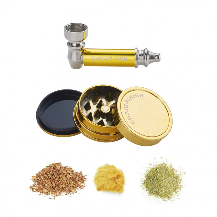 Трубка металева міні Champ CH.HIGH MINI METAL PIPE SHINY GRIND  оптом - 89478
