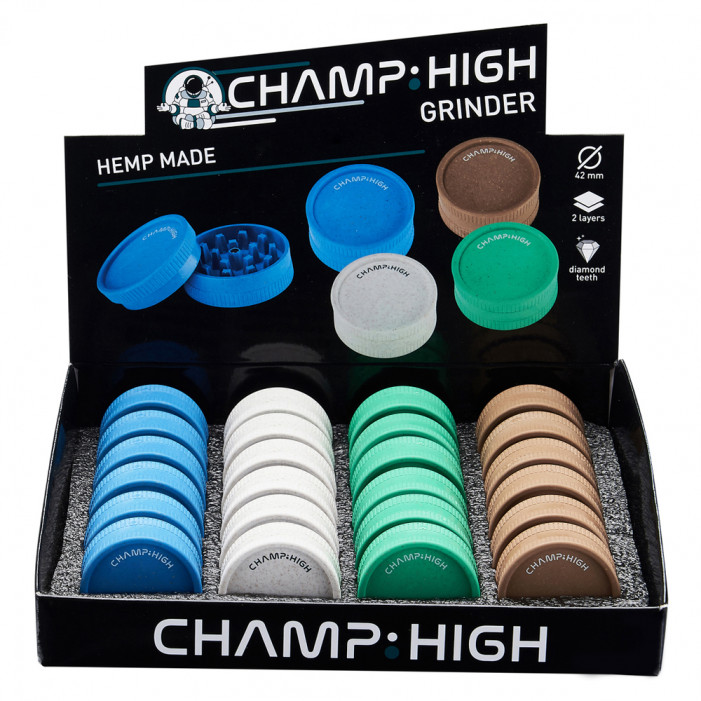 Гриндер пластиковый Champ HEMP PLASTIC GRINDER 42mm 2 LAYERS-DL24 оптом - 89457