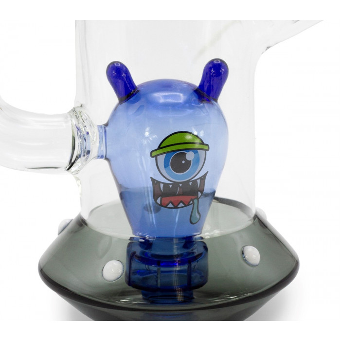 Бонг скляний Grace Glass Spaceship Alien Bong Blue H:18cm SG:18.8mm  d:70/25mm оптом - 88119