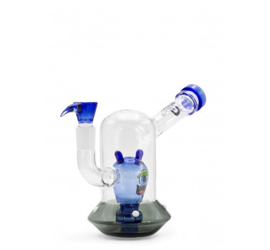 Бонг скляний Grace Glass Spaceship Alien Bong Blue H:18cm SG:18.8mm  d:70/25mm оптом - 88119