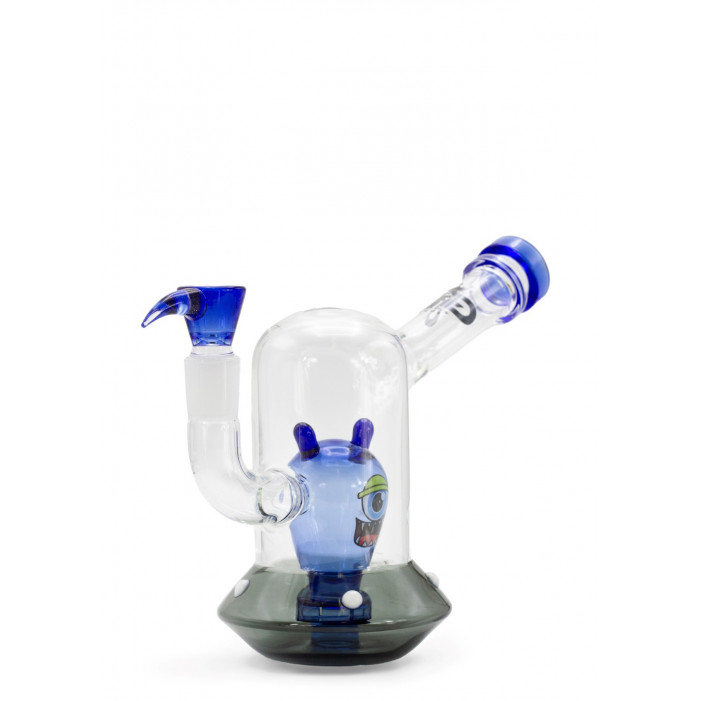 Бонг скляний Grace Glass Spaceship Alien Bong Blue H:18cm SG:18.8mm  d:70/25mm оптом - 88119