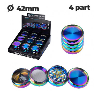 Гріндер алюмінієвий CHAMP HIGH RAINBOW DIAMOND GRINDER 42 mm оптом - 89385