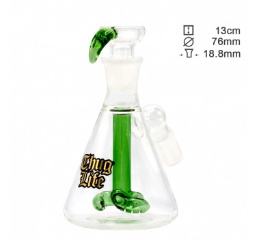 Прекуллер стеклянный Thug Life Green - H:13cm- SG:18.8mm - O:76mm оптом - 88325