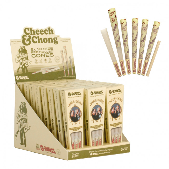 Бумага для самокруток G-ROLLZ | Cheech & Chong Cones Organic Hemp Extra Thin оптом - 89346