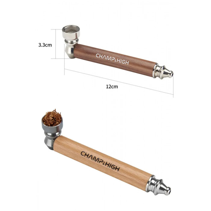Трубка метал/дерево CHAMP HIGH METAL / WOODEN PIPE12CM D12 оптом - 89456