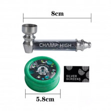 Трубка металлическая с гриндером CHAMP HIGH - PIPE & MAXI GRINDER DL12