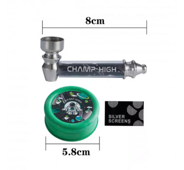 Трубка металева з гріндером CHAMP HIGH - PIPE & MAXI GRINDER DL12 оптом - 89464