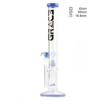 Бонг скляний Grace Glass Limited Edition Straight Blue H:43cm - 0:50mm - S G:18.8mm оптом - 88313