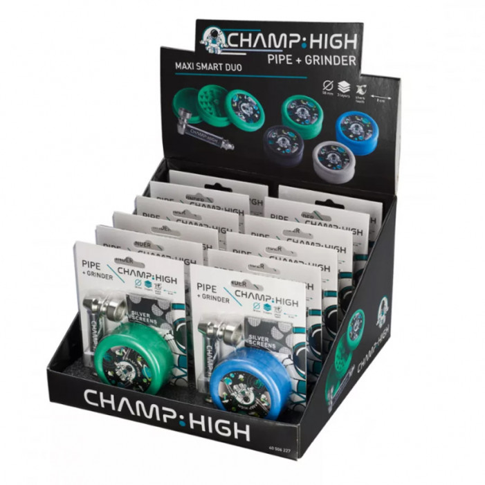 Трубка металева з гріндером CHAMP HIGH - PIPE & MAXI GRINDER DL12 оптом - 89464