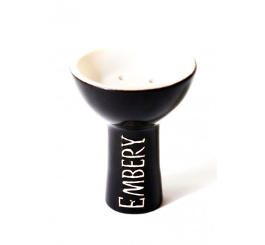 Чаша з білої глини Embery класична, чорна оптом - 74001
