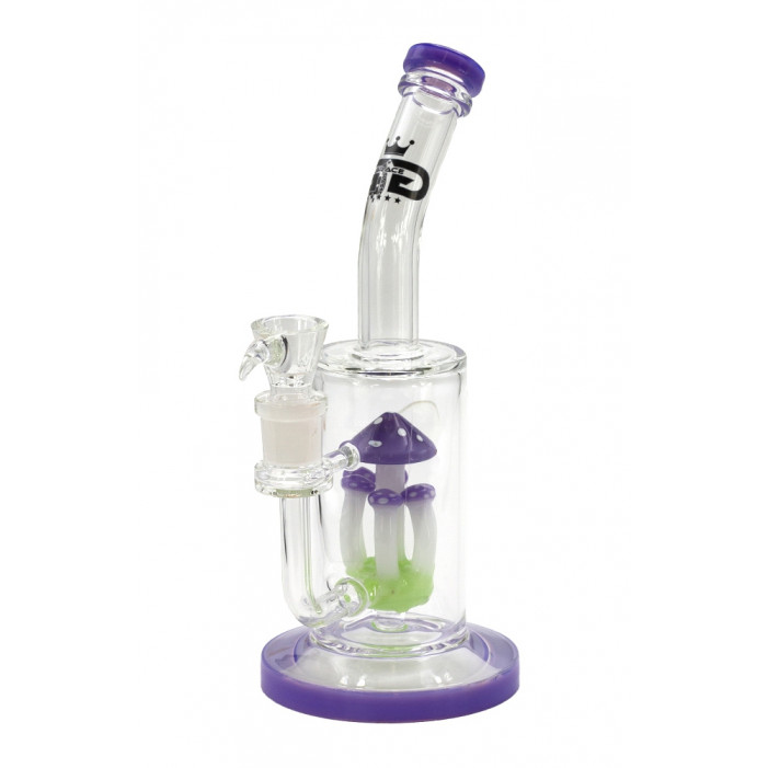 Бонг скляний Grace Glass Purple Mushroom Percolator H:36cm SG:18.8mm  d:65mm оптом - 88110