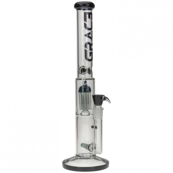 Бонг склянний Grace Glass Limited Edition Black Barrel Bong H:42cm D:55mm Socket:18,8cm TH:5mm оптом - 88113