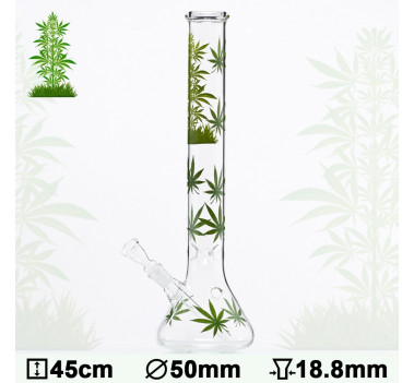 Бонг скляний Leaf Jhari Beaker H:45cm - Ø:50mm - SG:18.8mm оптом - 88108
