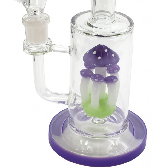 Бонг скляний Grace Glass Purple Mushroom Percolator H:36cm SG:18.8mm  d:65mm оптом - 88110