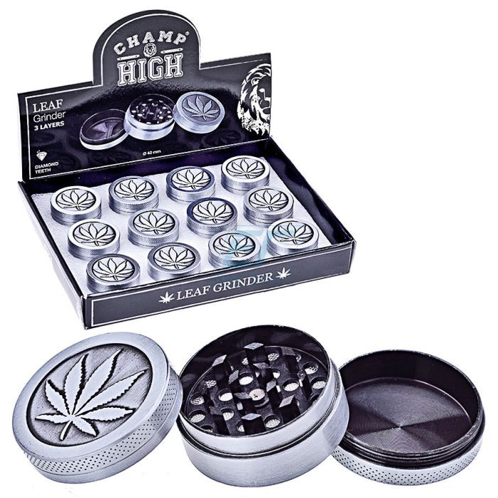 Гріндер металевий CHAMP METAL LEAF GRINDER 40mm 3 LAY оптом - 89498