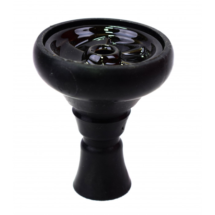 Чаша силиконовая + керамика Kaya Silscone Tobacco Bowl Lamella-Funnel inste Black (Черний) оптом - 24203