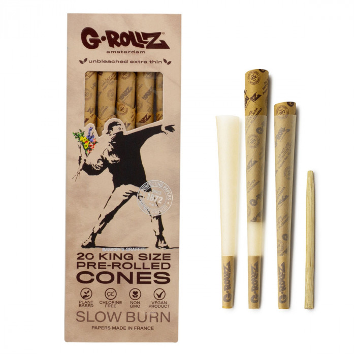 Конус G-ROLLZ - Banksy Graffiti "Flower Thrower" Unbleached оптом - 89431