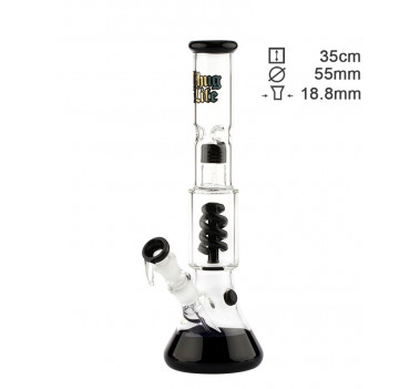 Бонг скляний Thug Life | OG Series V2 Black - H:35cm - SG:18.8mm - D:55mm оптом - 88355
