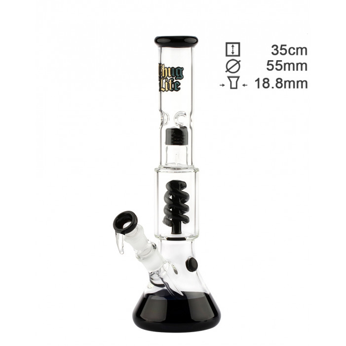 Бонг скляний Thug Life | OG Series V2 Black - H:35cm - SG:18.8mm - D:55mm оптом - 88355