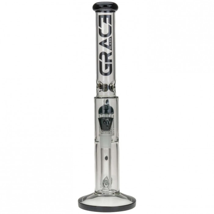 Бонг склянний Grace Glass Limited Edition Black Barrel Bong H:42cm D:55mm Socket:18,8cm TH:5mm оптом - 88113