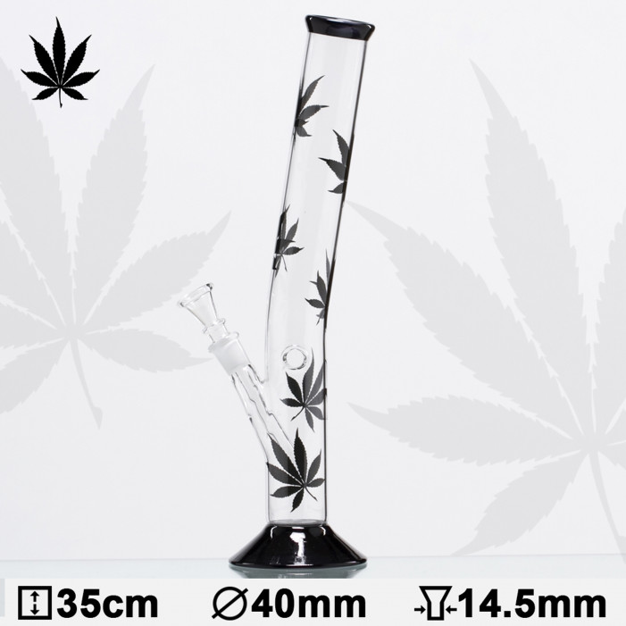 Бонг скляний HANGOVER Multi Leaf H:35cm-Ø:40mm-SG: 14,5mm оптом - 88259