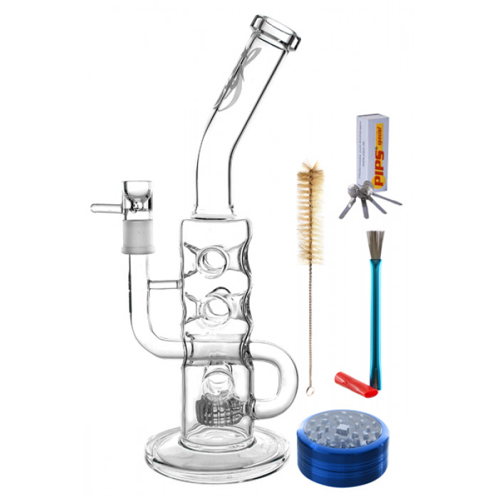 Бонг скляний Weedstar Lucky Lucke Glassbong Set 5 parts H:36cm-?:35mm- Socket:18.8mm оптом - 88243