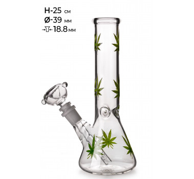 Бонг скляний MISTIQ - H: 25cm Ø: 39mm S: 18.8mm оптом - 89535