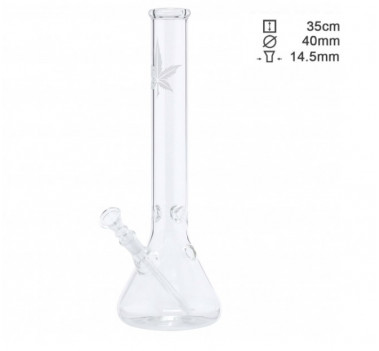 Бонг скляний Leaf Beaker H:35cm - Ø:40mm - SG:14.5mm оптом - 88107